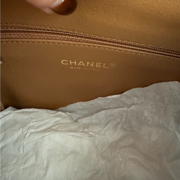 NWOT Chanel Beige Quilted Caviar Leather Affinity backpack with dustbag - Picture 6 of 10